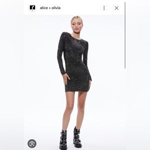 NWT Alice & Olivia- INKA CRYSTAL EMBELLISHED MINI DRESS